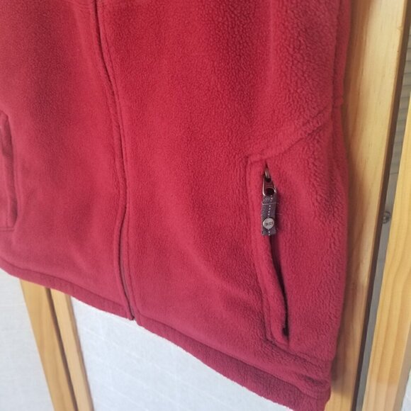 Boy's REI Outdoor Vest Large 14/16 Dark Red Crimson Zip Up Fleece - Picture 2 of 7